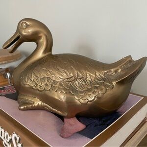 Vintage Solid Brass Duck Home Decor Figurine